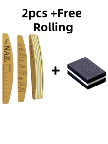 2pcs 100/180 Grit Professional Double-Sided Sandpaper Nail Files, Suitable For Acrylic Nails And Natural Nails, Washable And Durable, With Ruler And Nail Shape Templates, Manicure Tools Nail Care Supplies - Multicolor - View 14