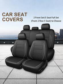 Universal Car Seat Covers: Front Row Or 5-Piece Set. Smooth PU Material, Non-Slip Back, Easy To Clean, Easy To Install. Suitable For Sedans, SUVs And Trucks. Premium Interior Protection And Car Accessories. Multiple Colors Available - A - View 4