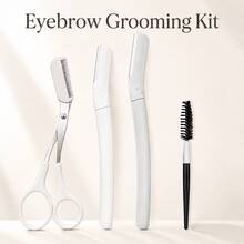 MONKIDS Professional 4-Piece Eyebrow Grooming Set, Includes Eyebrow Scissors With Comb, 2 Styles Of Eyebrow Razors And Eyebrow Brush. Design, Easy To Trim Stray Hairs And Shape Eyebrows - Multicolor - View 11