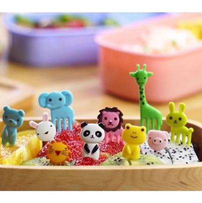 Kit 10/20/30/40 OU 50 Peças Mini Garfo Para Petisco Infantil de Fruta de Desenho Animado