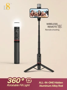 D8 Magnetic Phone Selfie Stick Tripod, 360° Rotatable, Compatible With Fill Light, 1300MM Long, Smartphone Tripod Stand, Integrated Wireless Remote, Portable Lightweight Extendable, Suitable For IPhone/Android, Essential Accessory For Autumn/Winter Camping And Vacation, Autumn/Winter Home Party Gift - one-size - View 16