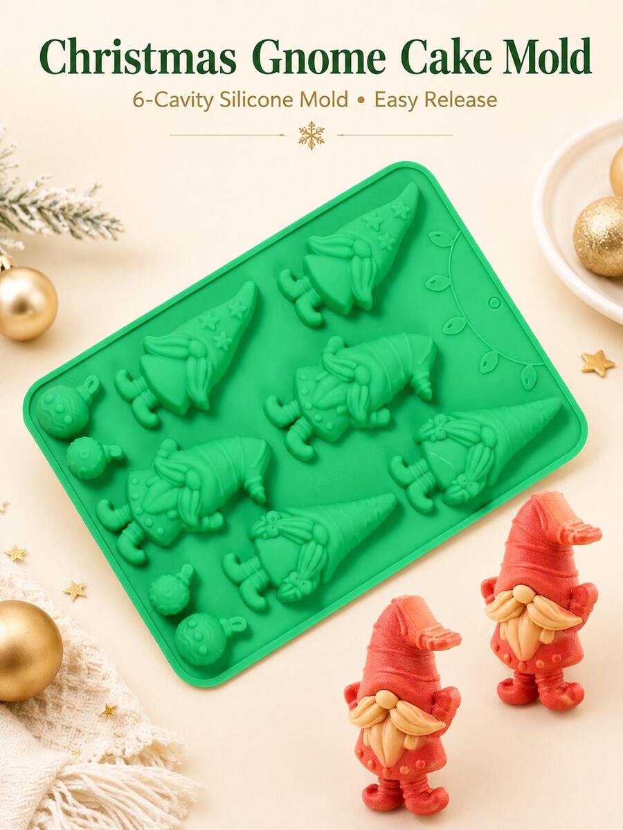 1 buah Cetakan Kue Peri Natal, Cetakan Kue Cokelat Permen Berbentuk Kurcaci Liburan, Alat Pembuat Makanan Penutup Buatan Tangan DIY, Cocok untuk Pesta Natal, Dapur Rumah, dan Dekorasi Liburan - Hijau - View 1