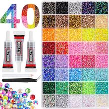 40/28/24/15 Colors/3mm Flat Back Rhinestone Set, Multi-Color Handmade Gemstone Set With Picker Pen And Tweezers. Suitable For DIY, Clothing, Shoes And Sparkling Jewelry - Vibrant Mixed Color Palette. - Sets - View 12