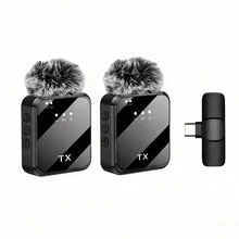 Mikrofon Lavalier Nirkabel Profesional, Peredam Kebisingan Cerdas Profesional, Kondensor Omnidirectional, Baterai 230mAh, Pelindung Angin, Antarmuka USB (Multi-Port Opsional), Baterai Lithium Isi Ulang, Konektivitas 2.4G/3G/4G/5G, Cocok Untuk Live Streaming, Wawancara, Rekaman Lagu, Video Podcast, Wawancara Dan Video Blog. - View 1