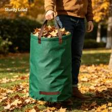 1pc Collector Sack With Handles For Yard Waste CollectionOutdoor Yard Lawn Leaf Collection Bag, Durable Reusable Garden Waste Sack For Fall Leaves & Grass Clippings - Leaf Bags - View 2