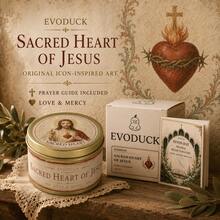 EVODUCK Sacred Heart Of Jesus Religious Candle Gift Box Set, Catholic Christian Prayer Tin Candle With 7 Day Scripture Reflection Guide, Jesus Christ Decor For Bedside Nightstand Living Room, Advent Christmas Get Well Gift For Dad Grandpa Husband Priest - Religious Candle - View 3