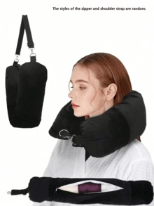 Fillable Clothing Travel Pillow, Available In Multiple Colors, Can Be Used As A Storage Travel Pillow, Suitable For Travel, Soft Plush Fillable Travel Pillow, Travel Essential, U-Shaped Neck Pillow, Suitable For Car And Airplane, Unfilled, Storage Organizer, Holiday Accessory, Luggage Bag - Multicolor - View 15
