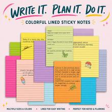 Colorful Large Wired Sticky Note Set, 24 Pads 12 Colors, 1080 Sheets, 15*10cm Lined Self-Adhesive Sticky Notes, Suitable For Students, Teachers, Home And Office Supplies - one-size - View 4