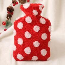 1pc Christmas Hot Water Bottle, Holiday Snowflake Striped Plush Cover Warm Water Bag, Thickened Explosion-Proof Leak-Proof Fillable Heating Bag, Portable Hand & Belly Warmer For Home Use In Autumn/Winter - Christmas Hot Water Bottle - View 9