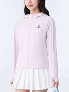 CAMEL CROWN Women's Knitted Sun Protection Clothing: Comfortable, Stylish, Breathable, And Suitable For Spring And Summer. - Morning  Powder - View 1