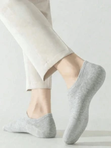 Round Toe Boat Socks 5/10 Pairs Women's Spring/Summer/Autumn Solid Black/White/Grey Low-Cut Invisible Socks, Men's Boat Socks, Invisible Socks, Autumn Socks, Winter Socks, Comfortable And Breathable, Black Socks, Women's Short Socks, Men's Short Socks, Student Socks, Girls' Socks, Back To School Season, College Style, Suitable For Gifts - White - View 4