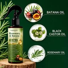 YANYUTONG 12 In 1 Batana And Rosemary Hair Care Essential Oil Spray Strengthens Hair, Deeply Moisturizes Hair, Smoothes Dry And Rough Hair, Prevents Bifurcation, And Improves Luster. Fluffy Control Solution, Preferred For Daily Hair Care Products - Oil Control - View 2
