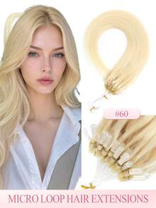 22 Inch Fishing Line Micro Ring Human Hair Extensions With Beads, 25 Strands, 25G/Pack, No Glue Needed, Easy Installation, Invisible, Glue-Free Hair Extensions, Holiday Essential, School Supplies, Bridal Style, Daily Look, Back To School Essential, Travel Essential - Multicolor - View 15
