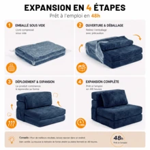 Futon - Blu - Visualizzare 7
