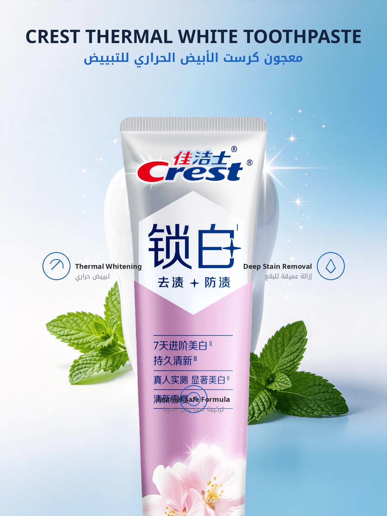 CREST Gleam White Whitening Toothpaste With Heat Sensation 120g - Mint - View 1