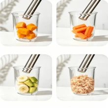 Baby Food Masher, Home Use Pumpkin Sweet Potato Puree Maker, Ice Crusher, Meat Tenderizer, Juice Pressing Tool - Silver - View 3