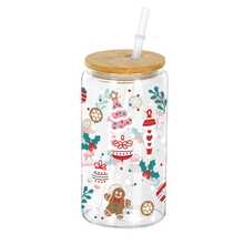 16oz Christmas Holiday Pattern Plastic Cup With Bamboo Lid And Straw, Cute Christmas Gingerbread Man, Snowflake And Nutcracker Design, Transparent Reusable Beverage Cup, Suitable For Seasonal Parties, Home Desktop Use, Daily Drinking And Holiday Gift Choice - Multicolor - View 8