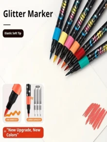 24-Color - 120-Color Children's Flash Markers, With A Flash Effect, Suitable For Photo Album Handmade DIY And Children's Art Supplies - Multicolor - View 5