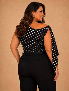 Plus Size Blouses - Lunares negros - Ver 3
