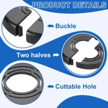 1/3pcs Adjustable Faucet Decorative Cover, Black/Silver, Cuttable Split Design, Suitable For Shower And Water Heater Valves - 1cm - View 4