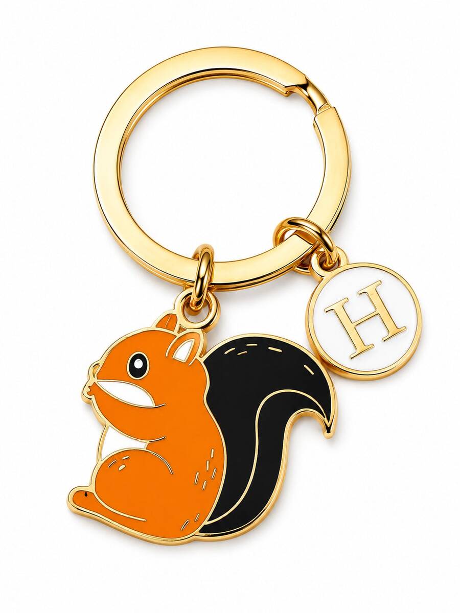 Personalized Squirrel Keychain Bag Accessory, Gift For Girls, Graduation Season Gift, Creative Keychain For Best Friend, Teacher, Friend, Cute Women's Keychain, Car Key Decoration Keychain - Rust Red Squirrel - View 1