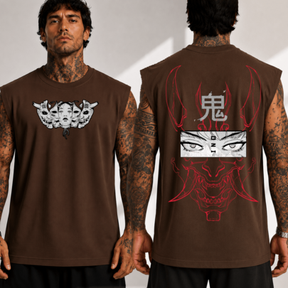 Regata Oversized Camiseta Gym Treino Fitness academi luta arte marcial exclusiva demon japonesa anime manga arte minimalista caveira