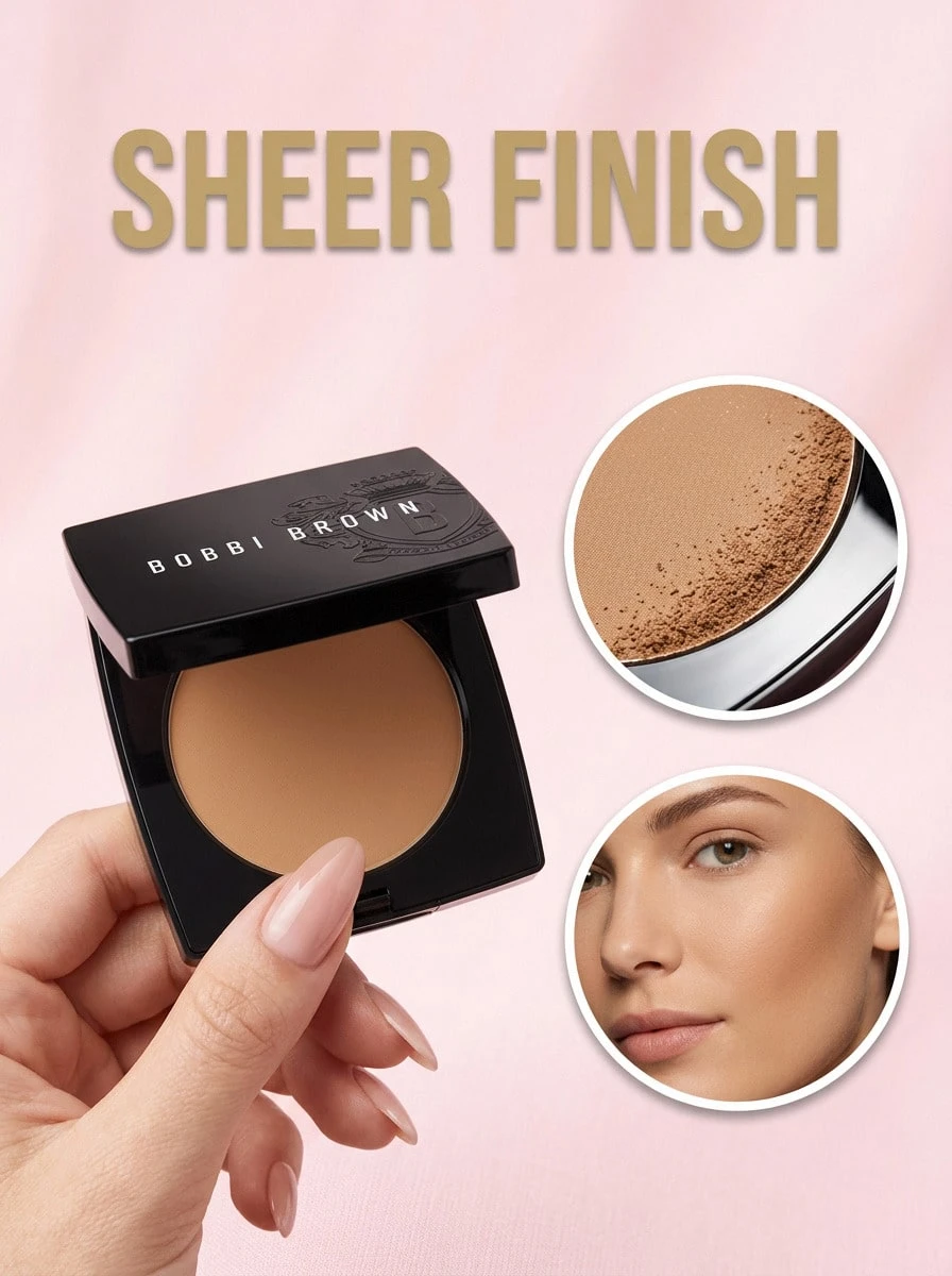 Bobbi Brown Sheer Finish Pressed Face Powder Soft Sand 9 G – Pressed Powder, Oil-Control, For Oily Skin, Soft Sand, Vitamin E, Suitable For Daily Makeup Routine - Soft Sand - View 1