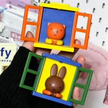 Miffy Window Scenery Series Blind Box Refrigerator Magnet, Officially Licensed Cute Bunny Character, Colorful Window Design Magnetic Figure, Random 1PC Collectible Surprise, Kawaii Fridge Ornament, Novelty Home Decor - Multicolor - View 3