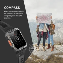 Blackview 2026升級版男士智能手錶,具備睡眠分析監測、藍牙無線通話、訊息通知、電池續航、心率、睡眠、血壓與血氧監測功能,內建LED手電筒、指南針及1條可替換錶帶 - 查看 9