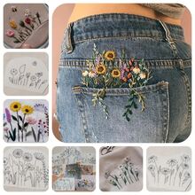 DIY Embroidery Kit - Water-Soluble Self-Adhesive Embroidery Patches, Clothes Embroidery Appliques, Convenient For Beginners, Suitable For Sweaters, Denim Jackets, Bags Embroidery, Embroidery Tools, Sewing, Needlework DIY Crafts And Garment Accessories - One Size - View 2