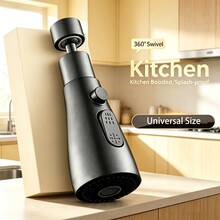 Kitchen Faucet, Sink Faucet, Rotatable Splash-Proof Water-Saving Universal Faucet, Multi-Function Faucet Extender, Universal Faucet Adapter, Handheld Faucet Sprayer, Multi-Mode Water Flow, One-Touch Shut-Off, 360-Degree Rotation, Leak-Proof Powerful Spray Head, Suitable For Kitchen Cleaning, Bathroom Accessories, Bathroom Decor, Kitchen Accessories, Kitchen Essentials - Multicolor - View 5