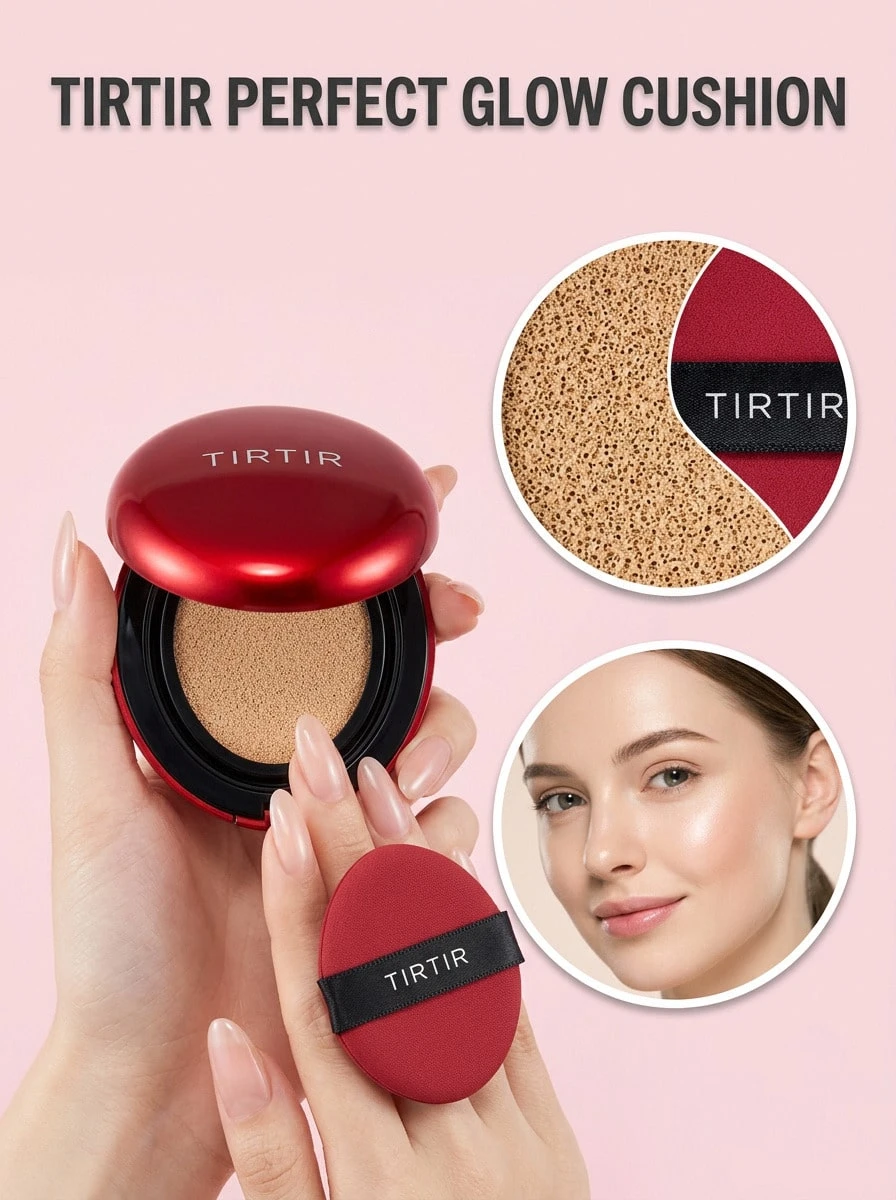 TIRTIR Mask Fit Red Cushion 24W Soft Beige 18 G – Cushion Foundation, Long-Lasting, For All Skin Types, Soft Beige, Suitable For Daily Makeup Routine - 24W Soft Beige - View 1