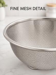 4-Piece CY Mixing Bowl Set With Handles: Stainless Steel Bowls Featuring Measurement Markings, Handles, And Strainers. This Multifunctional Set Is Designed For Mixing Batters, Eggs, And Cream, As Well As For Washing And Draining Fruit, Rice, And Beans. - View 9