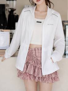 Columbia Women's Sports Jacket Cloud Rim Jacket-White Autumn New Hooded Casual Woven Jacket XR9373100 - White - View 1