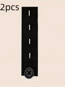 2/4/8pcs Black Seamless Splicing Belt Extender Buckle, Instant Adjustment, Convenient For Jeans And Casual Pants Waist Size Adjustment - Multicolor - View 6