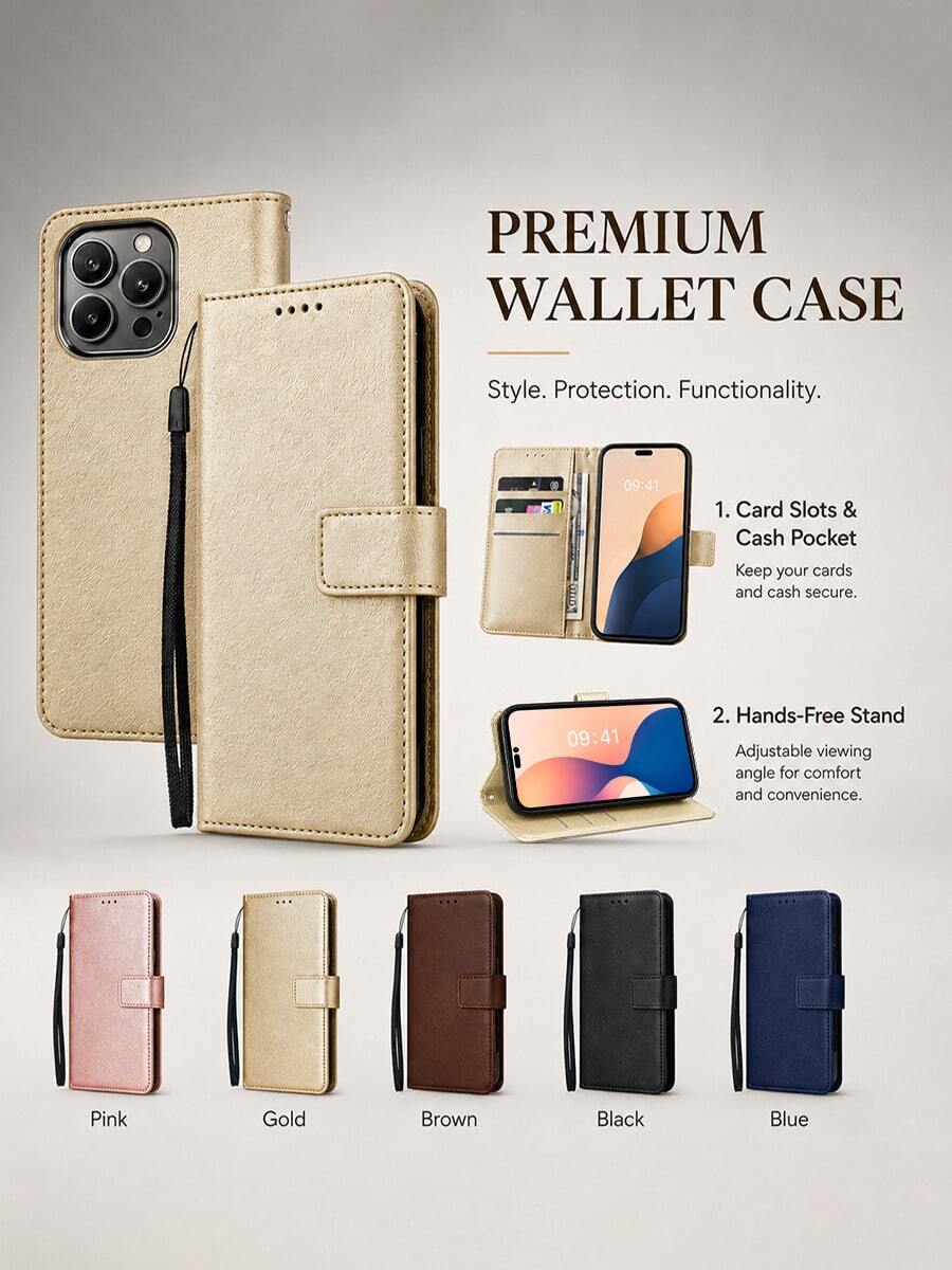 VOUVI 高端復古卡夾手機殼，適用於 iPhone 18 17 16 15 14 13 12 11 Pro Max，奢華 PU 皮革錢包式手機殼，適用於 16 15 14 Plus