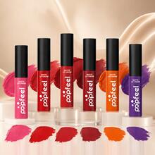 Popfeel 6 Pcs Set Matte Lip Cream Liquid Lipstick, High Pigment Transfer Resistant Velvet Lip Makeup Choice Official Affordable Makeup - Baby Pink - View 8