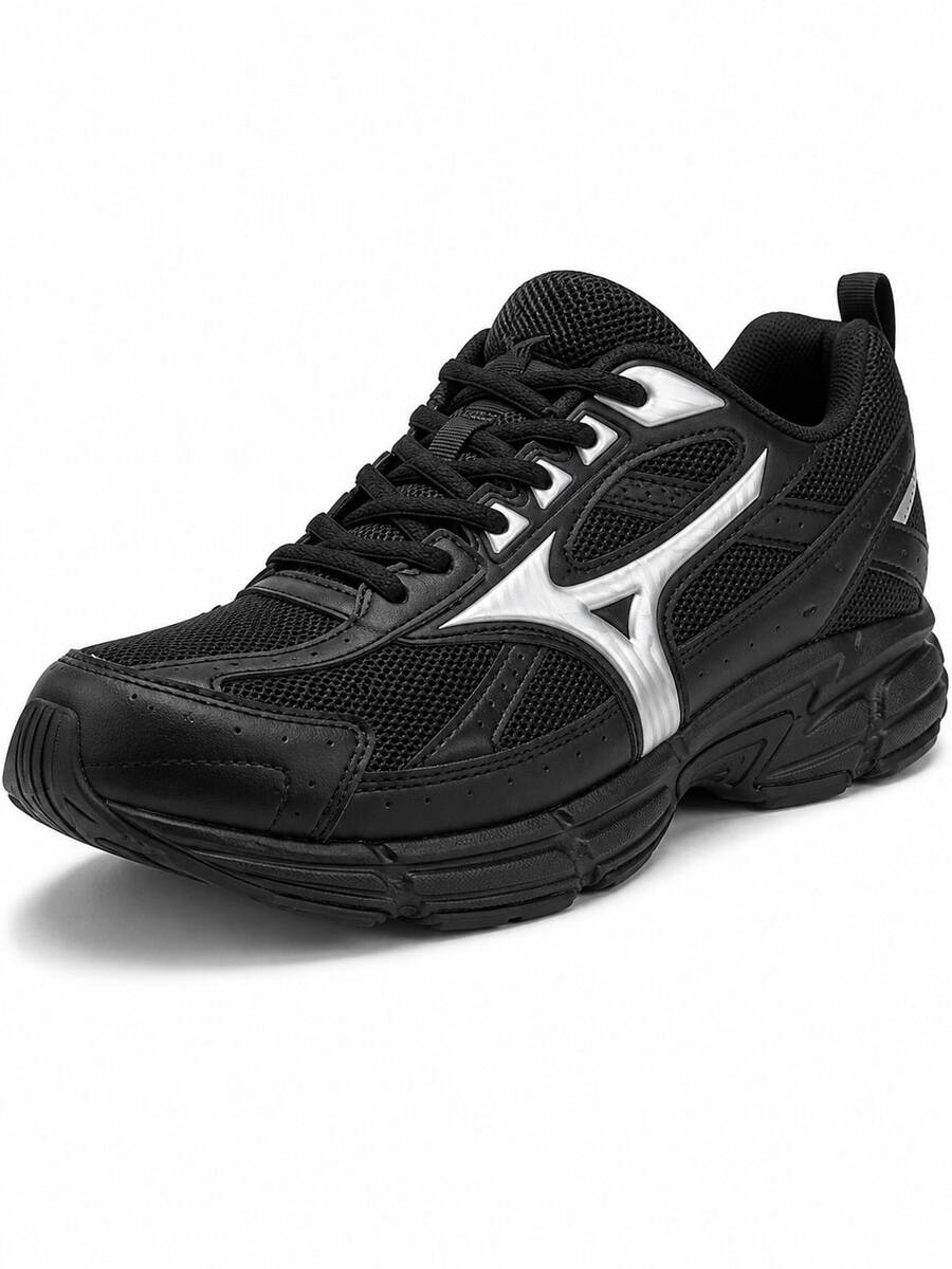 Mizuno New SPEED Retro Chunky Sneakers Lightweight Breathable Cushioned Running Shoes Unisex - Black/Silver - View 1