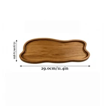 1pc Wooden Bathroom Tray, Bathroom Tray, Wooden Tray, Tray, Can Be Used As Soap Tray, Candle Tray, Plant Tray, Perfume Tray, Decorative Tray, Perfect Farmhouse Style Decor For Bathroom And Kitchen, Suitable For Bathroom Storage And Organization, Multi-Purpose Wooden Tray, Great Gift For Housewarming, Back To School, Valentine's Day - C-Wood Color - View 9