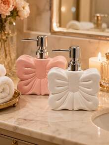 1pc Bowknot Soap Dispenser, Cute Sweet Style Refillable Lotion Pump Bottle, Ribbon Shaped Hand Soap Dispenser, Bathroom Sink Countertop Decor, Suitable For Sink, Kitchen, Apartment, Dorm - Multicolor - View 8