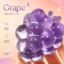 Tachimi 1pc Cute Grape Bunch Squishy Slow Rebound Stress Relief Toy, Realistic Fruit Model, Bedroom Living Room Daily Decor, Random Shipment - Multicolor - View 5