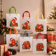 24 Pack Christmas Advent Calendar Gift Bags, Numbered 1-24 Countdown Bags With Colorful Handles, 20 X 20 Cm Non-Woven Holiday Gift Tote Bags For Christmas Party Decorations - Multicolor - View 5