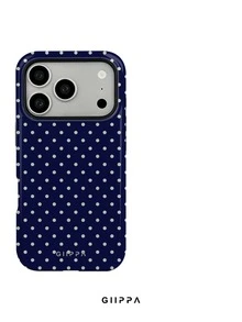 GIIPPA 1pc Fashionable New Phone Case, Blue Polka Dot Pattern Design, Full Coverage Hard Shell Design, Suitable For 11/12/13/14/15/14/15/16/17/AIR/Pro/Pro Max/Plus, This High-End, Fashionable And Fun Phone Case Is Suitable For Men And Women To Wear, Ideal Gift For Girlfriend On Easter, Spring, Wedding Season And Birthday - Multicolor - View 7