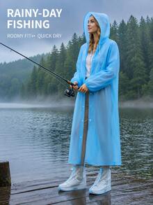 Adult Unisex Thickened EVA Reusable Raincoat With Hood And Drawstring, Long Style, Suitable For Outdoor Camping And Hiking - Multicolor - View 6
