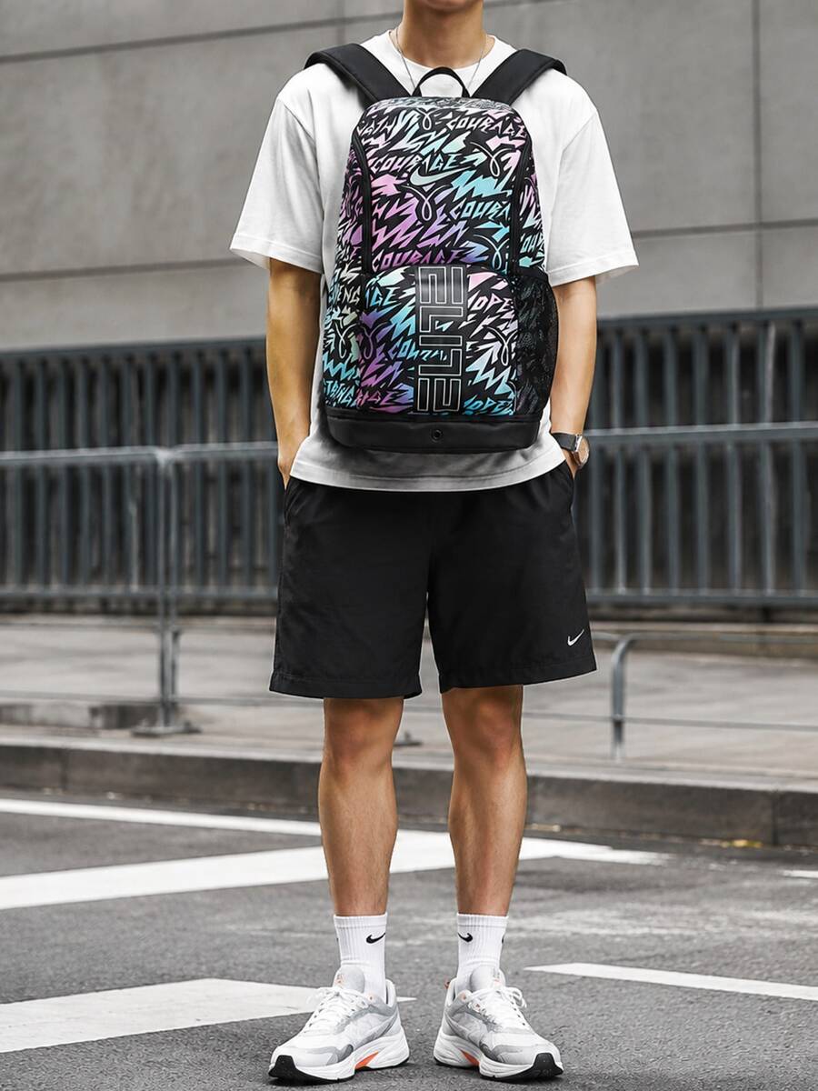 Nike Unisex NK VARSITY ELITE BKPK- KY FA26 Printed Student Backpack IR3713-010 - Black/Color - View 1