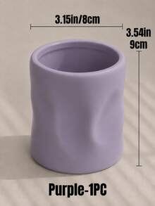 1pc 12oz Makeup Brush Holder, Large Capacity Makeup Brush Organizer Cup, Sculptural Wave Design Vanity Storage, Suitable For Vanity, Bathroom Countertop, Bedroom And Dorm Decor - New Corrugated Cylinder - View 12