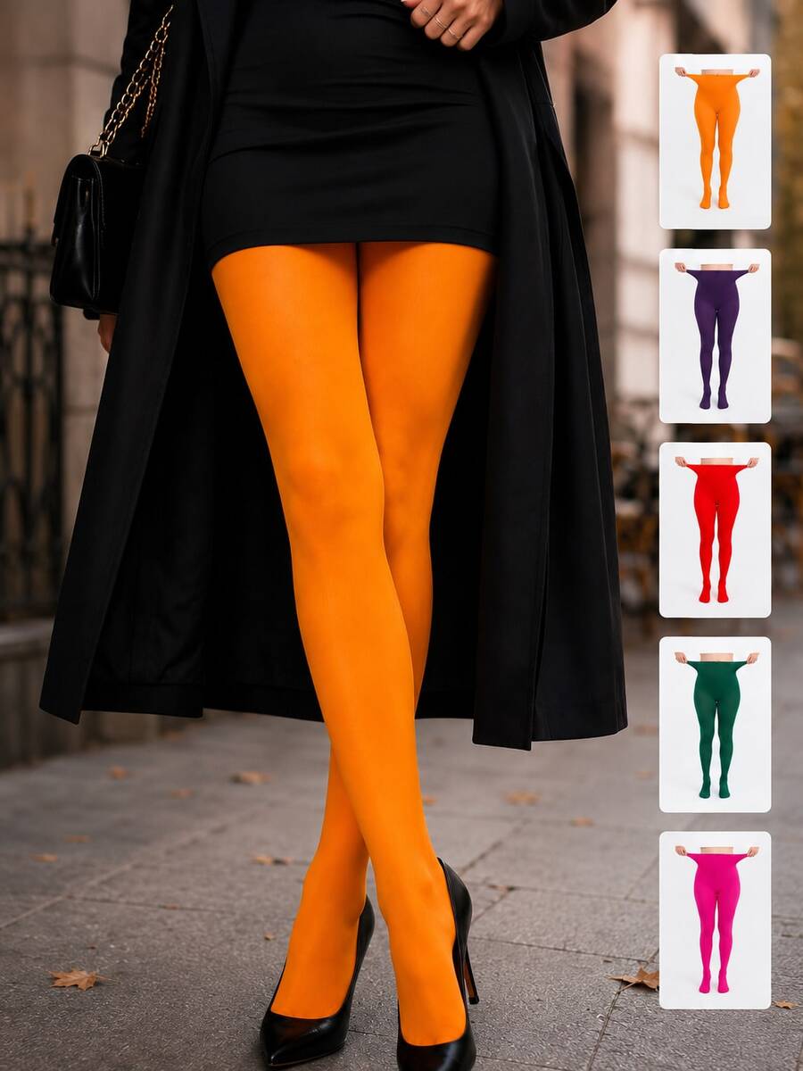 Women's Opaque Tights High Stretch Pantyhose For Halloween Cosplay Party - Multicolor - View 1