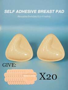 1 Set Women's Double-Sided Self-Adhesive Breast Pads, Thickened Invisible Breast Pads Suitable For Swimming, Bra And Bikini Swimwear - Multicolor - View 11