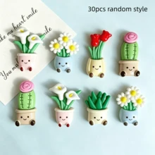 30/20/5pcs Mini Potted Plant Flower Refrigerator Magnets, Cute Decorative Magnets, Personalized Fridge Magnets, Suitable For Kitchen, Office, Whiteboard, Storage Cabinet, Cupboard And Dishwasher, Kitchen Decor, Home Decor, Christmas, Halloween Gifts - one-size - View 12