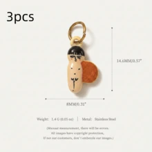 1/3pcs Quirky Mixed Pendant, Exquisite Cartoon Style, 18kpvd Gold Plated 316 Stainless Steel Material, Waterproof And Fade-Resistant, Suitable For DIY Creative Necklace, Bracelet, Earrings, Bag Chain, Keychain, Waterproof And Sweat-Resistant, Suitable For Daily Casual Wear - Multicolor - View 17